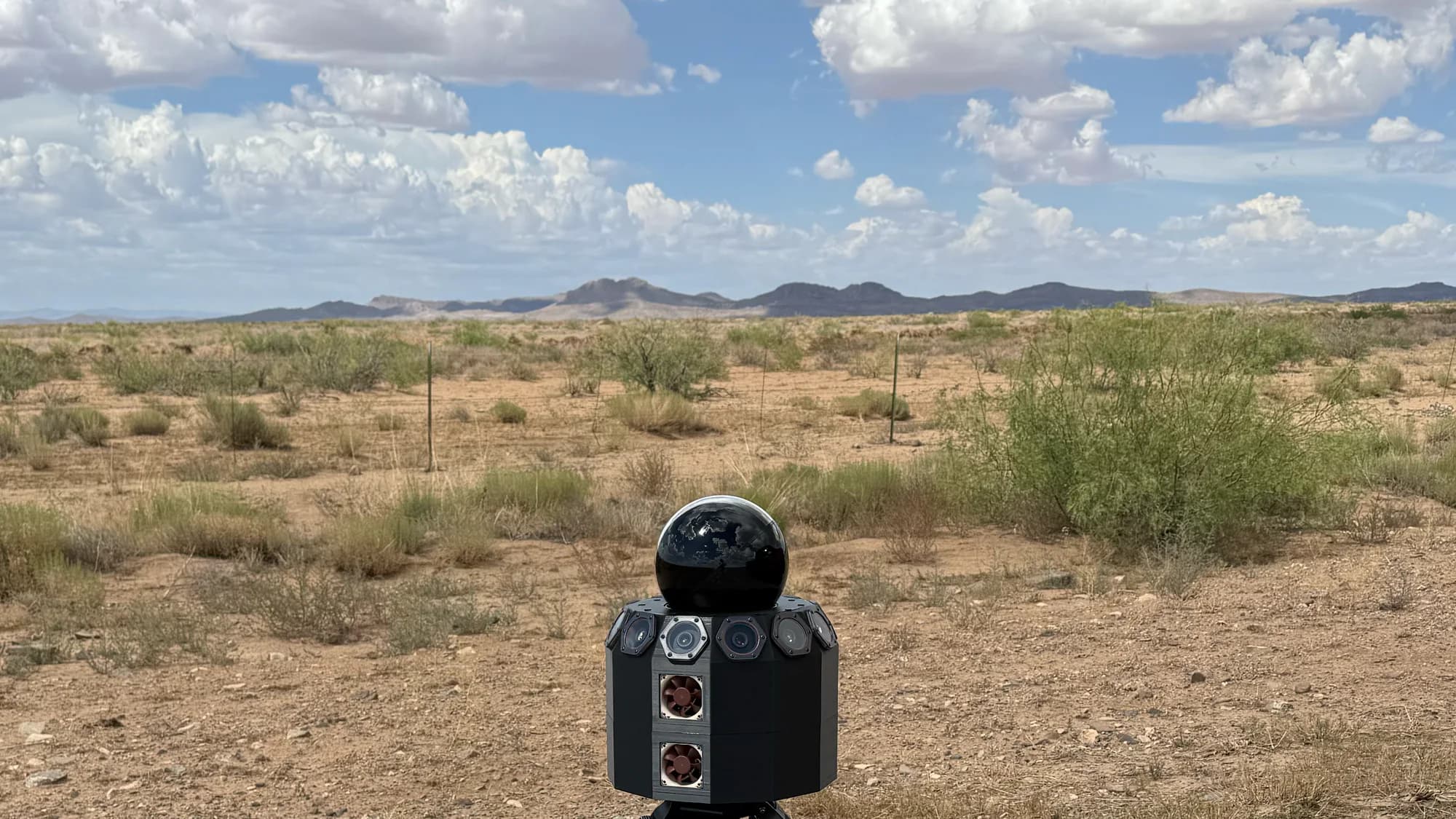 360EAGLE passive optical sensing system deployed in a desert field environment.